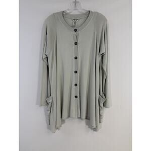 Hard Tail Cardigan Top Womens XS Gray Pockets Soft Comfy Cozy Lounge